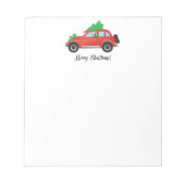 ヨークシャーテリア・テリア犬がクリスマスカーを運転 ノートパッド (正面)