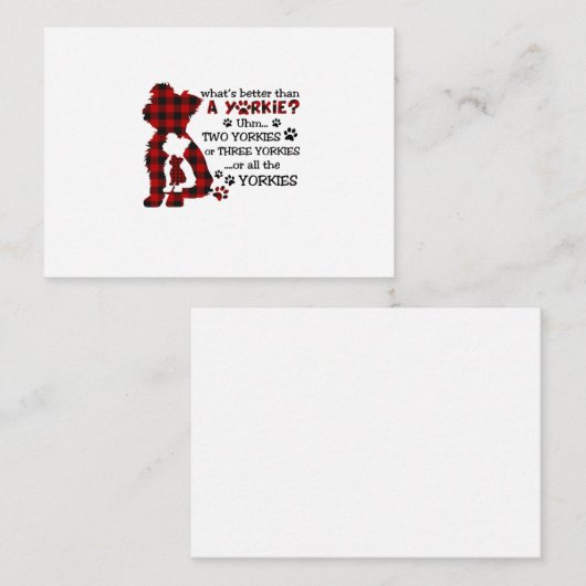 ヨークシャーテリア ノートカード (正面/裏面)
