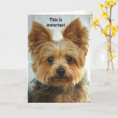 ヨークシャーテリア-ハッピーバースデー カード (黄色い花)