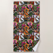 ヨークシャーテリア ビーチタオル (正面)