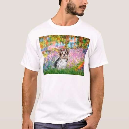 ヨークシャーテリア（ビーバー）- 庭園 Tシャツ (正面)
