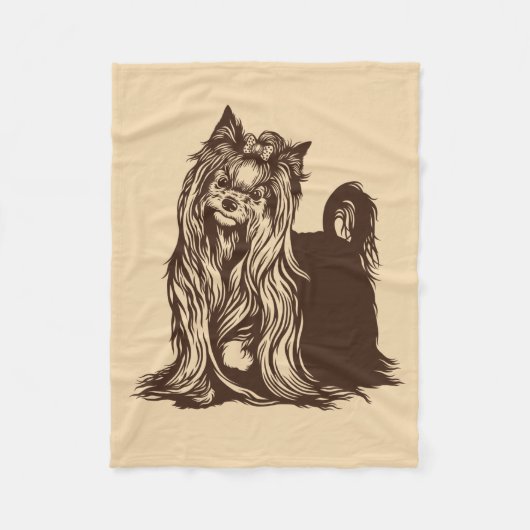 ヨークシャーテリア フリースブランケット (正面)
