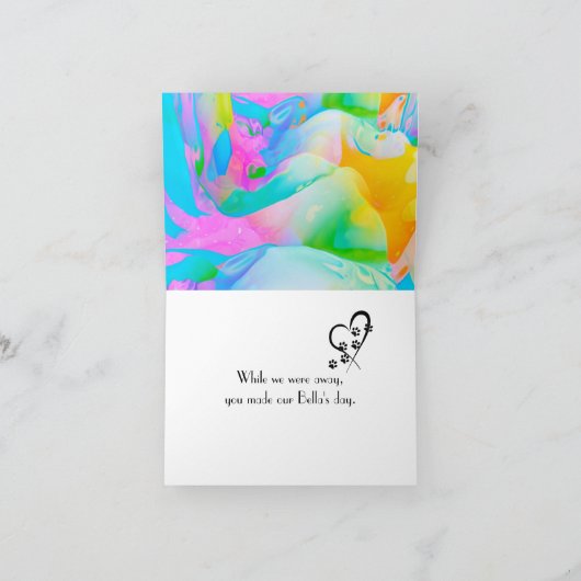 ヨークシャーテリア ペットシッティングありがとうございました サンキューカード (内部)