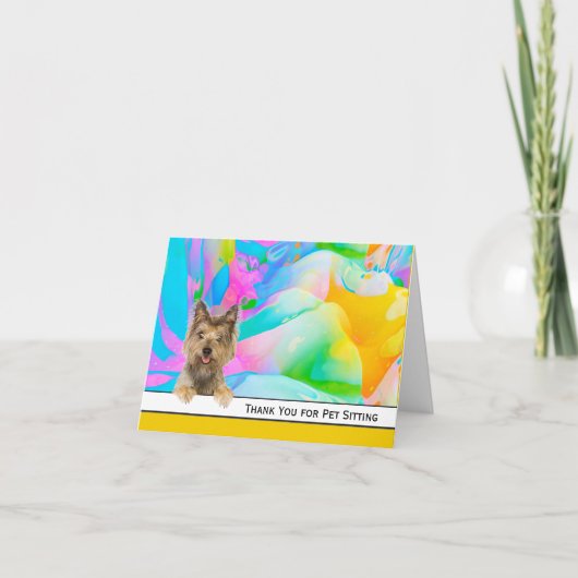 ヨークシャーテリア　ペットシッティングありがとうございました サンキューカード (正面)