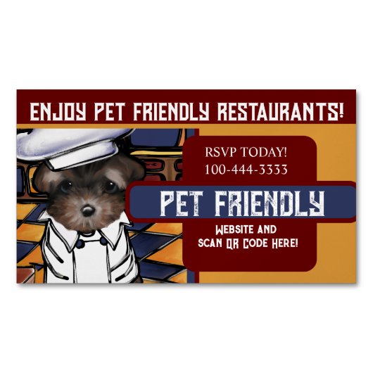 ヨークシャーテリア マグネット名刺 (正面)