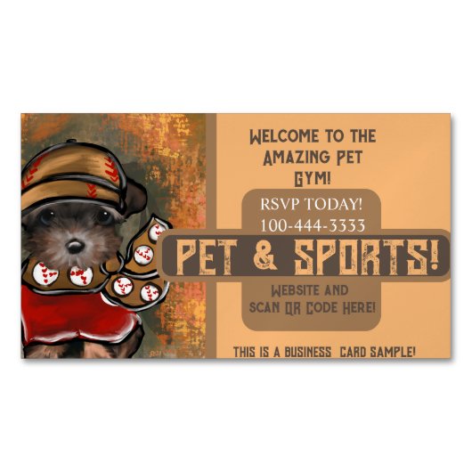 ヨークシャーテリア マグネット名刺 (正面)