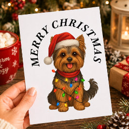 ヨークシャーテリア メリークリスマス かわいい 祭典 シーズンポストカード
