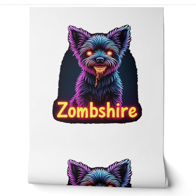 ヨークシャーテリア ヨーキーのゾンビ犬 ハロウィン オーバーサイズ 壁紙 (ほどく)