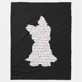 ヨークシャーテリア/ヨークシャテリアの単語の芸術 フリースブランケット