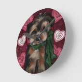 ヨークシャーテリア ラウンド壁時計 (傾斜)