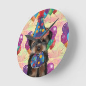 ヨークシャーテリア ラウンド壁時計 (傾斜)