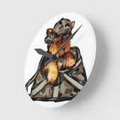 ヨークシャーテリア ラウンド壁時計 (傾斜)