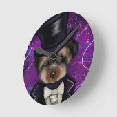 ヨークシャーテリア ラウンド壁時計 (傾斜)