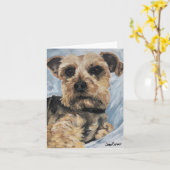 ヨークシャーテリア- "ルター" カード (黄色い花)