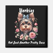 ヨークシャーテリア、単なる別のかわいらし顔 マグネット (正面)