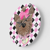 ヨークシャーテリア（大）時計 ラージ壁時計 (傾斜)