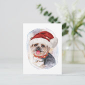 ヨークシャーテリア 愛犬家へのクリスマスプレゼント シーズンポストカード (スタンド正面)