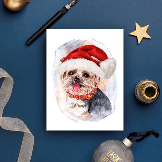 ヨークシャーテリア 愛犬家へのクリスマスプレゼント シーズンポストカード