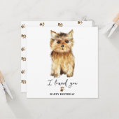 ヨークシャーテリア 犬のママ 子犬 ペット 誕生日 カード (正面/裏面インサイチュ)