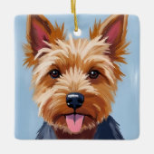 ヨークシャーテリア | 犬の肖像画 セラミックオーナメント (正面)