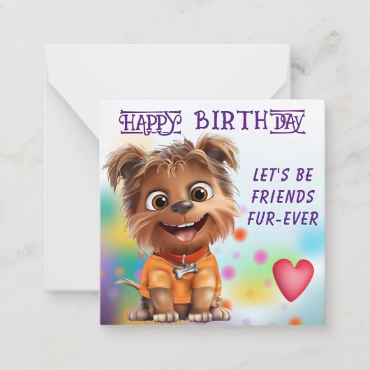 ヨークシャーテリア 犬の誕生日 ノートカード (正面)