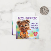 ヨークシャーテリア 犬の誕生日 ノートカード (正面/裏面インサイチュ)