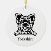 ヨークシャーテリア 犬 オーダーメイド ペット オーナメント, C セラミックオーナメント (正面)