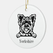 ヨークシャーテリア 犬 オーダーメイド ペット オーナメント, C セラミックオーナメント (左)