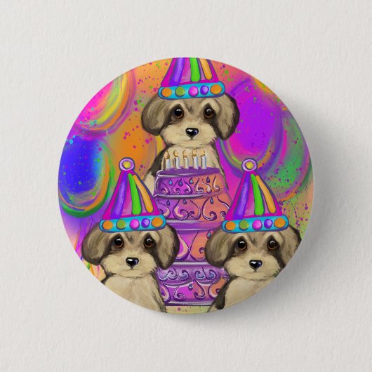 ヨークシャーテリア 缶バッジ (正面)