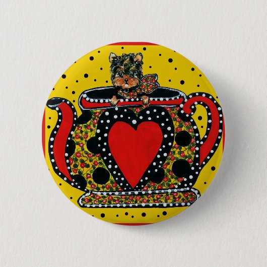 ヨークシャーテリア 缶バッジ (正面)