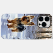 ヨークシャーテリア 雪が降ります クリスマス Case-Mate iPhoneケース (裏面 (横))