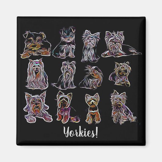 ヨークシャーテリア! of All Types装飾用クッション マグネット (正面)