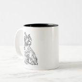 ヨークシャーテリアMom 20xx wヨークシャーテリアスケッチ以降 ツートーンマグカップ (正面左)