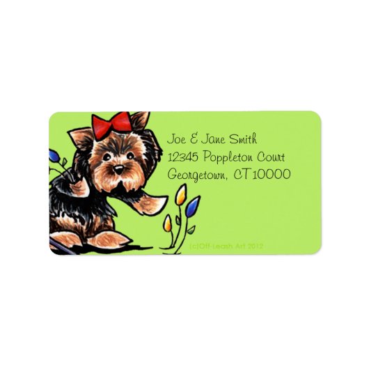 ヨークシャーテリアnチューリップオリーブ ラベル (正面)