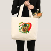 ヨークシャーテリアSt patricks ラージトートバッグ (正面(商品))