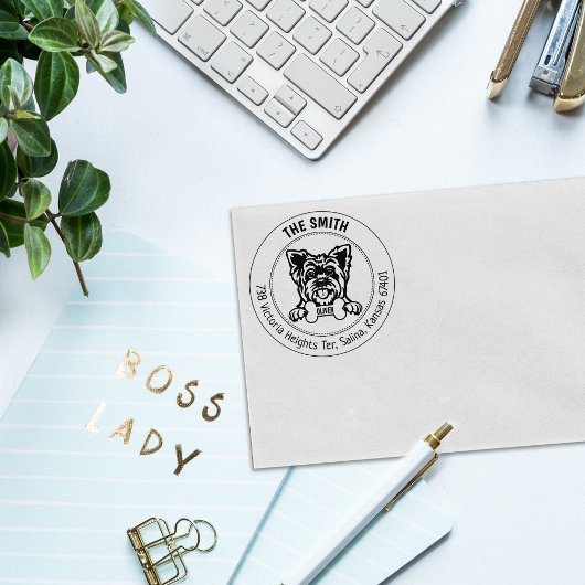 ヨークシャードッグ差出人住所ファミリー ラバースタンプ