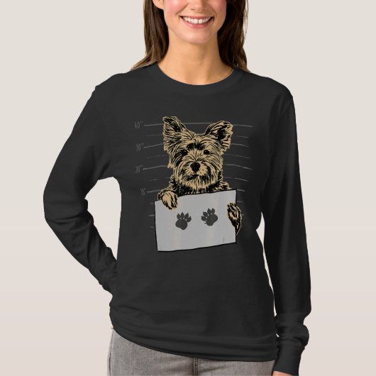 ヨークシャームショット犬のオーナー Tシャツ (正面)