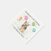 ヨークシャーレズドッグバースデーパーティー スタンダードカクテルナプキン (角)