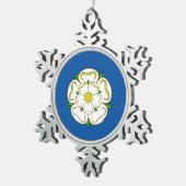 ヨークシャー州旗 スノーフレークピューターオーナメント (右)