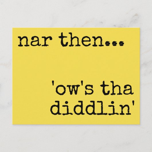 ヨークシャー方言のはがき ポストカード (正面)