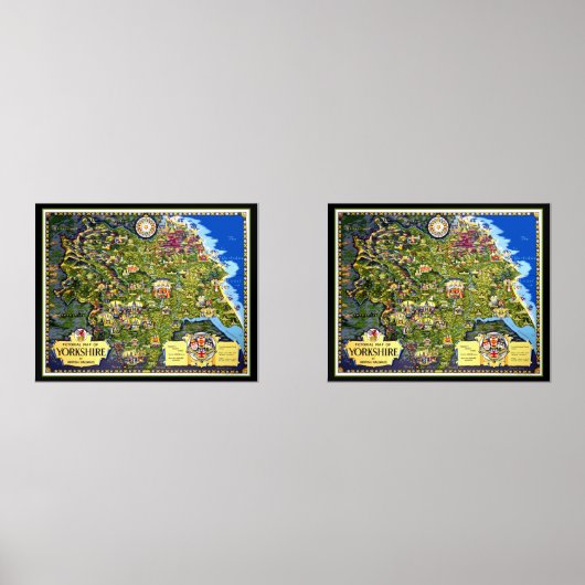ヨークシャー旅行ポスターの絵図 (正面)