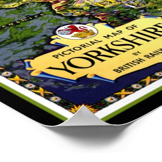 ヨークシャー旅行ポスターの絵図 ポスター (角)