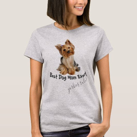 ヨークシャー最高のテリア犬ママ Tシャツ (正面)
