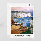 ヨークシャー沖の漁師、ヴィンテージ絵画、アート ポストカード (正面/裏面)