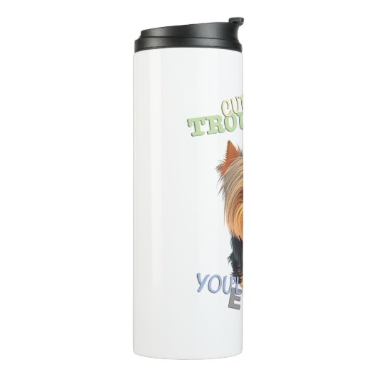 ヨークシャー犬の最もカッティングトラブルメーカーかわいい可愛い タンブラー (回転左)