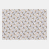 ヨークシャー絵を描テリアの可愛いオリジナルドッグアート ラッピングペーパーシート (正面3)