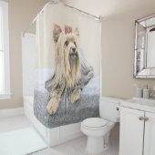 ヨークシャー絵画テリアの – かわいいオリジナルドッグアート シャワーカーテン (インサイチュ)