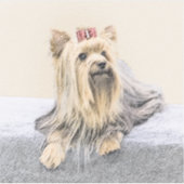 ヨークシャー絵画テリアの – かわいいオリジナルドッグアート シール (正面)