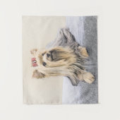 ヨークシャー絵画テリアの – かわいいオリジナルドッグアート タペストリー (正面)