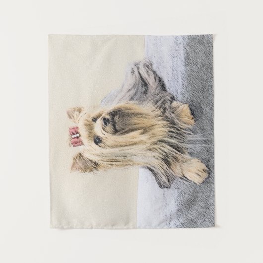 ヨークシャー絵画テリアの – かわいいオリジナルドッグアート タペストリー (正面)